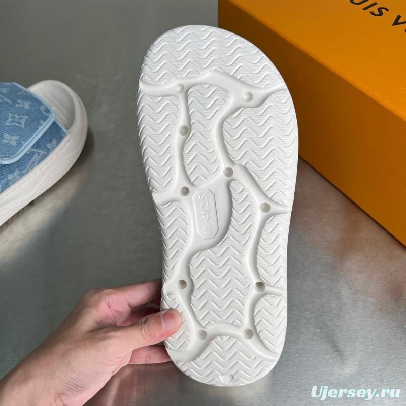 Louis Vuitton Miami Mule Slippers with Hook-and-Loop Strap - YC