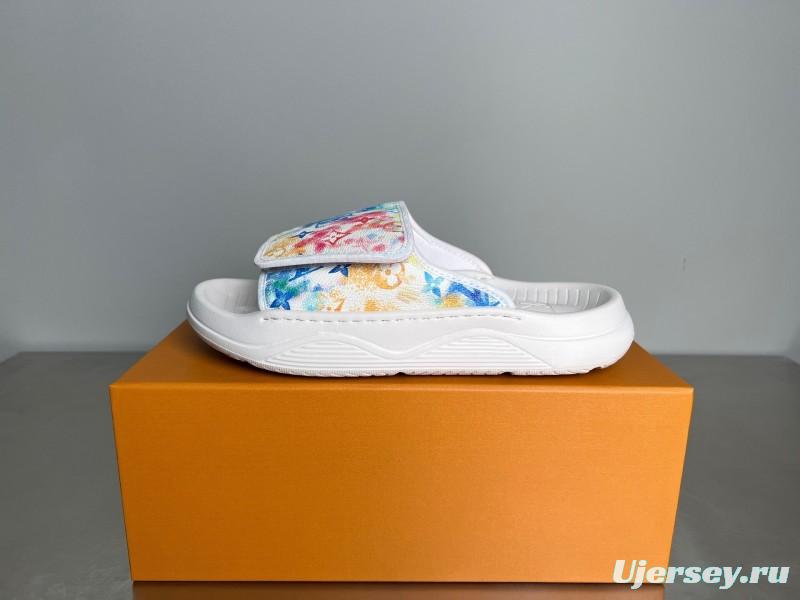 Louis Vuitton Miami Mule Slip-On Sandals with Velcro Strap - YC