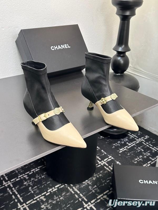 Chanel 2025/SS 24B Autumn Winter New High Heel Bow Sock Boots - LY00380