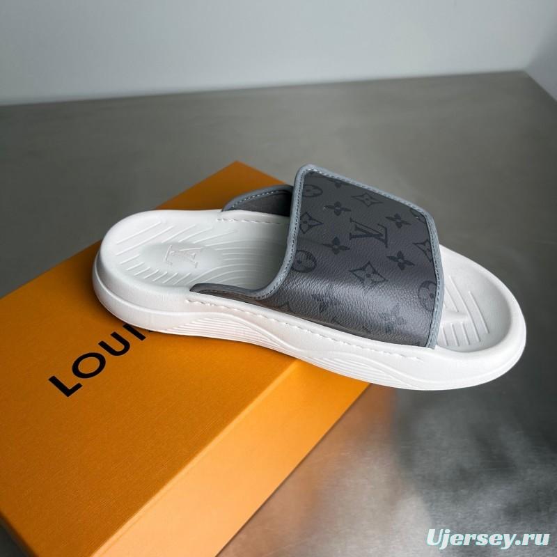 Louis Vuitton Miami Mule Slip-On Sandals with Hook-and-Loop Fastening - YC