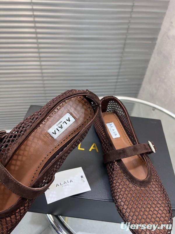 ALAIA 2025/SS New Color Mesh Flat Sandals Single Shoes - KFY00270