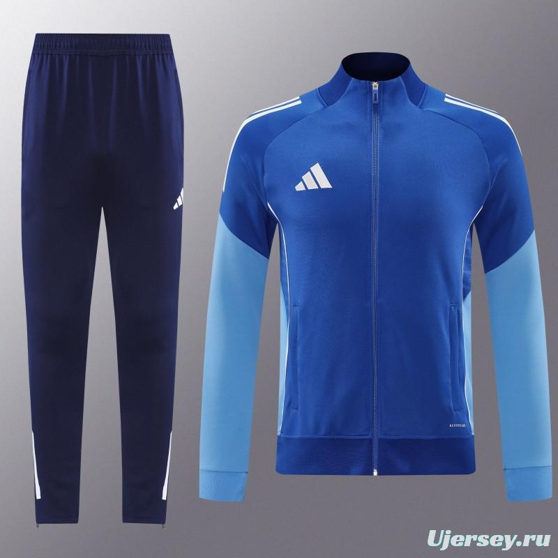 2025 Adidas Colorful Blue Full Zipper Jacket+Long Pants
