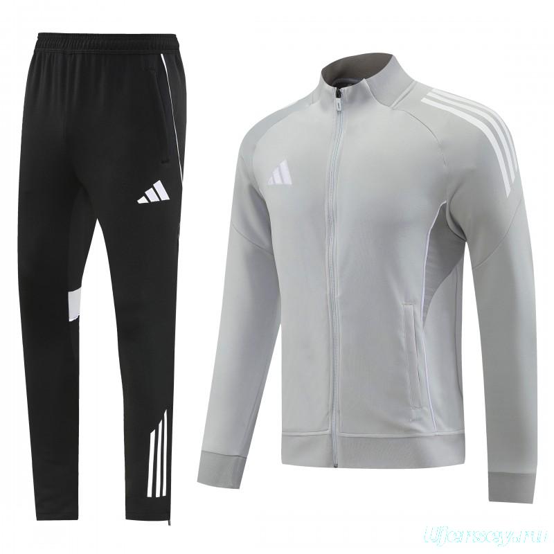 2025 Adidas Grey Full Zipper Jacket+Long Pants