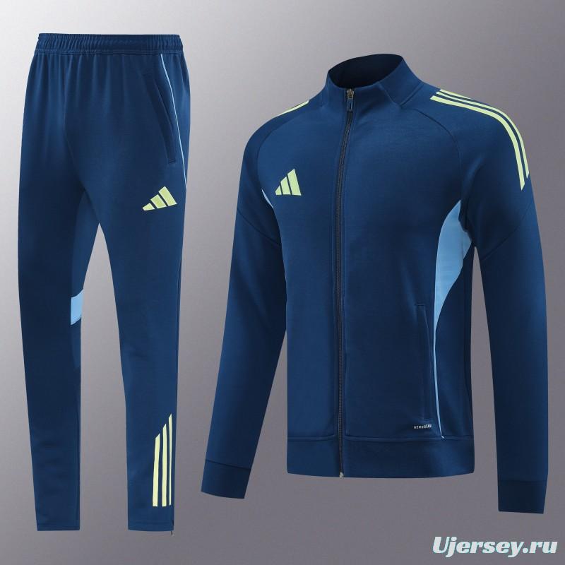 2025 Adidas Azure Blue Full Zipper Jacket+Long Pants