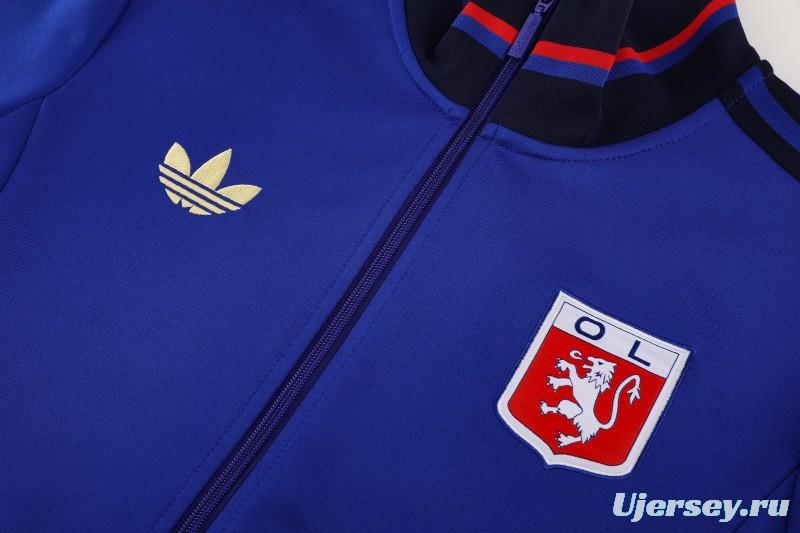 25/26 Olympique lyonnais/Lyon Blue Full Zipper Jacket+Long Pants