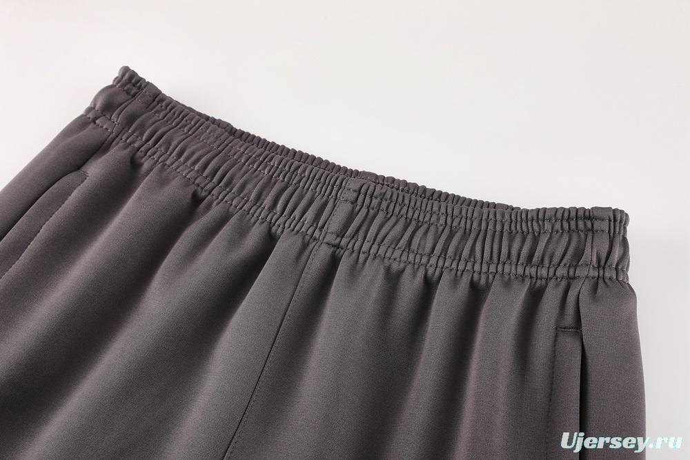 25/26 Real Madrid Light Grey Full Zipper Jacket+Long Pants