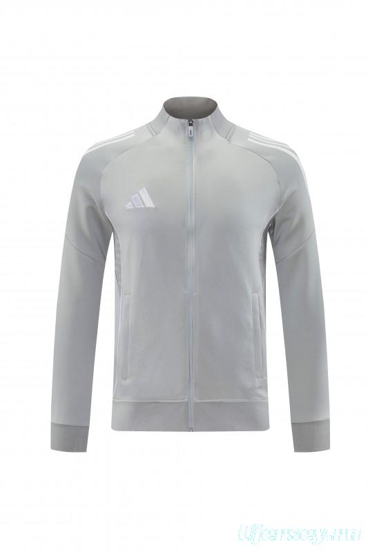 2025 Adidas Grey Full Zipper Jacket+Long Pants