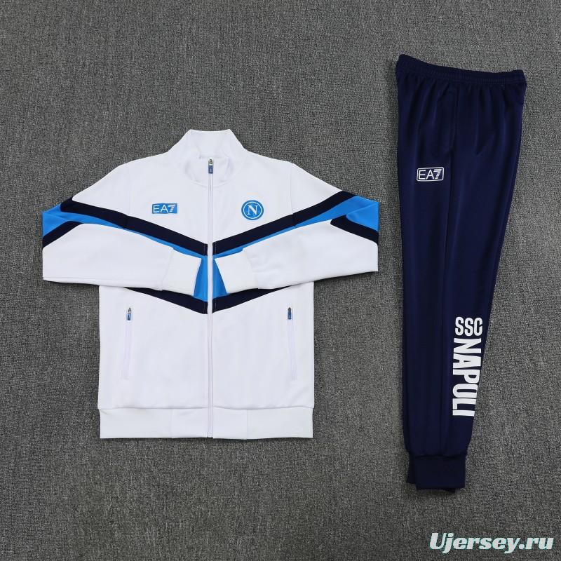 25/26 Napoli White Full Zipper Jacket+Long Pants