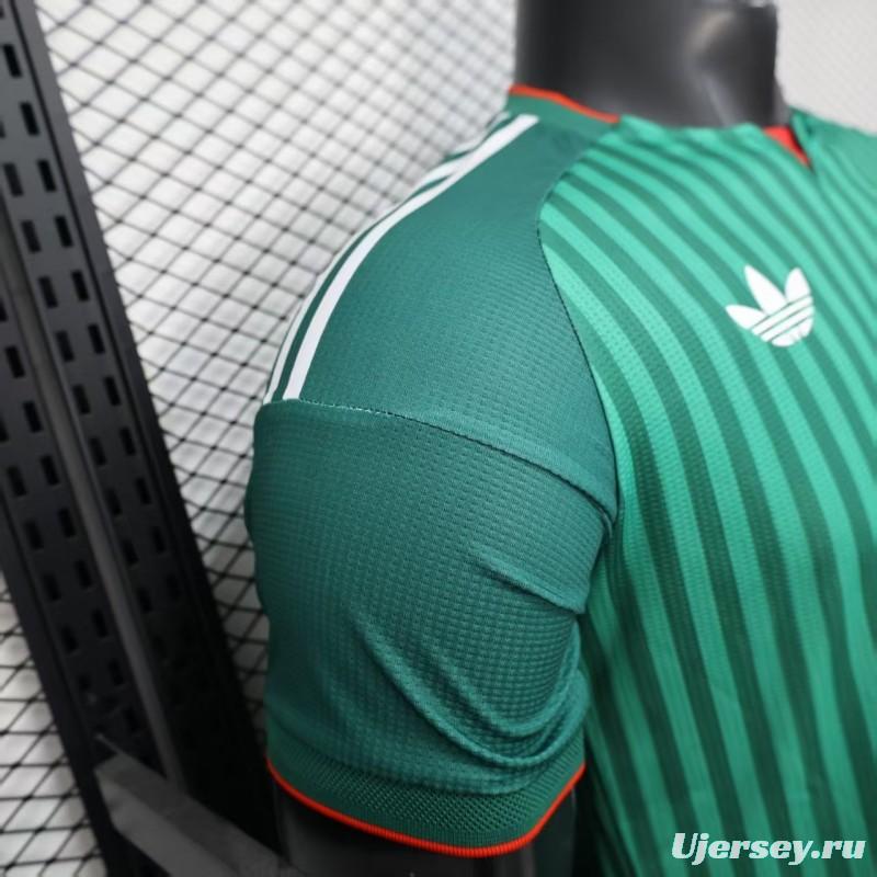 Player Version 2026 Algeria Home Green with Vertical Stripe Pattern Jersey