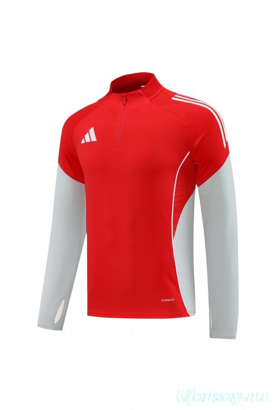 25/26  Adidas Red/White Full zipper Jacket Tracksuit+ long pants