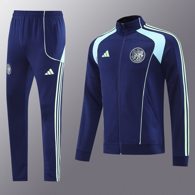 25/26 Ajax Amsterdam Navy Blue Full zipper Jacket Tracksuit+ long pants