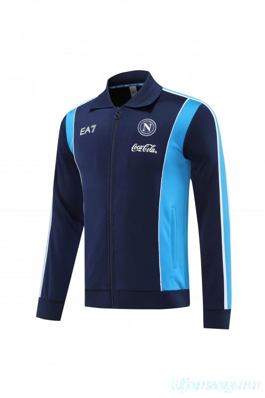 25/26 SSC Napoli Navy Blue  Full zipper Jacket Tracksuit+ long pants