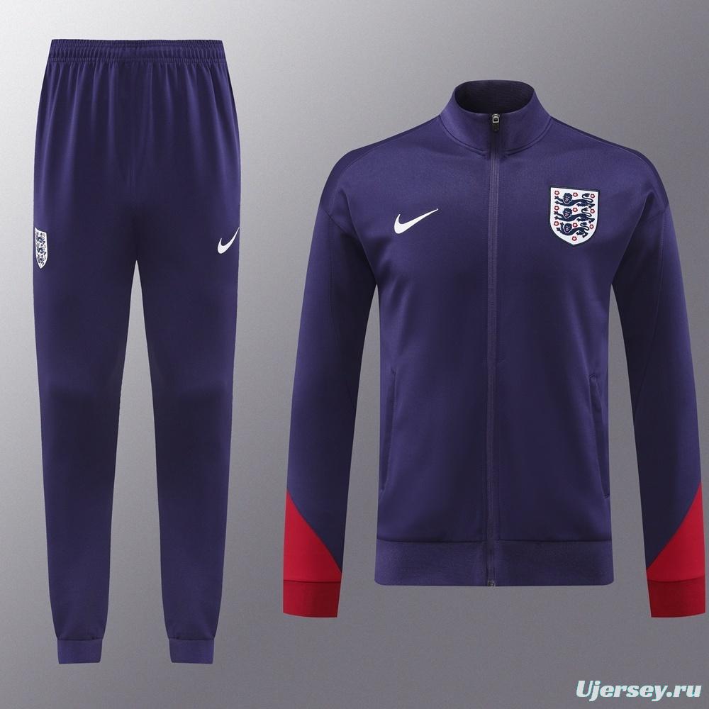 24/25  England Purple Full zipper Jacket Tracksuit+ long pants