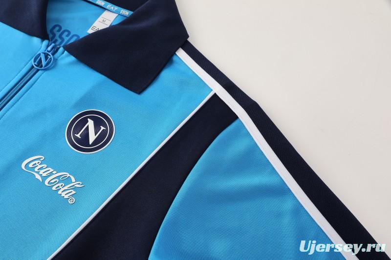 25/26 SSC Napoli Sky Blue Full zipper Jacket Tracksuit+ long pants