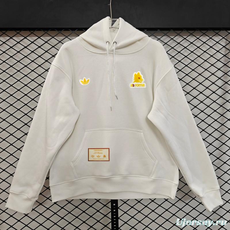 25/26 Adidas x AS Roma Retro  Embroidered Logo Hoodie 9 Colors