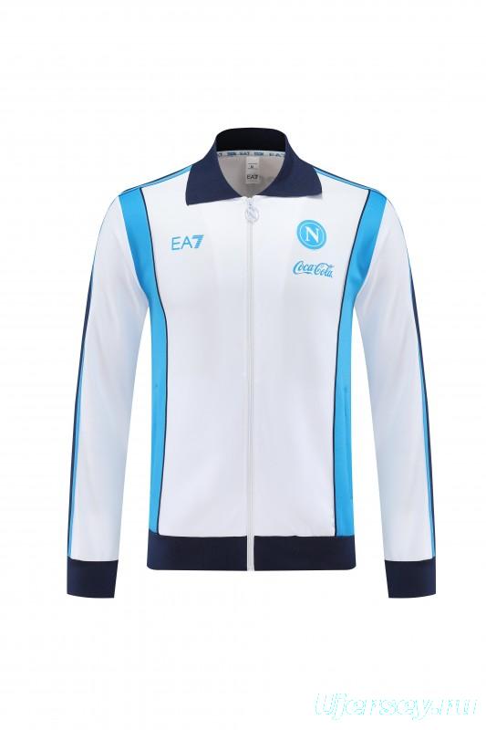 25/26 SSC Napoli White  Full zipper Jacket Tracksuit+ long pants