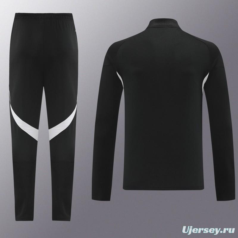 25/26  Adidas Black Full zipper Jacket Tracksuit+ long pants