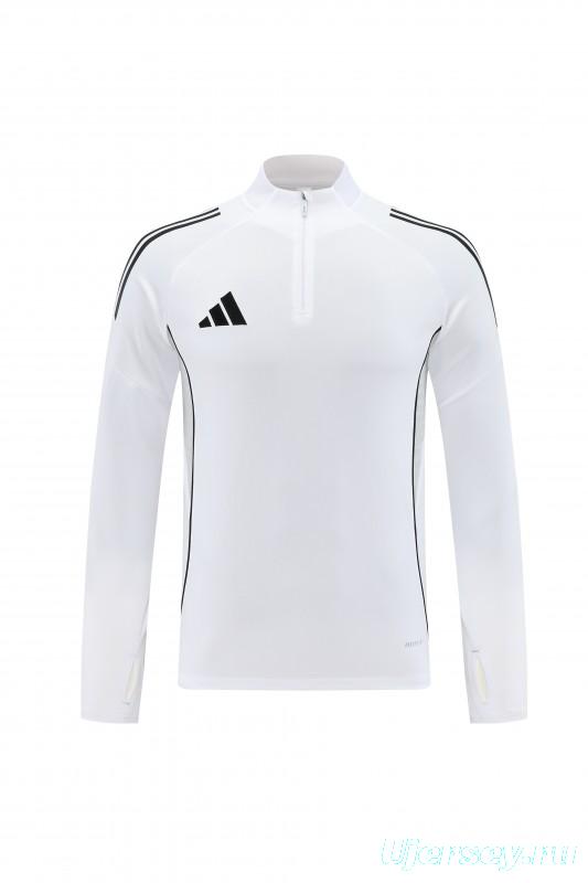 25/26  Adidas White Full zipper Jacket Tracksuit+ long pants