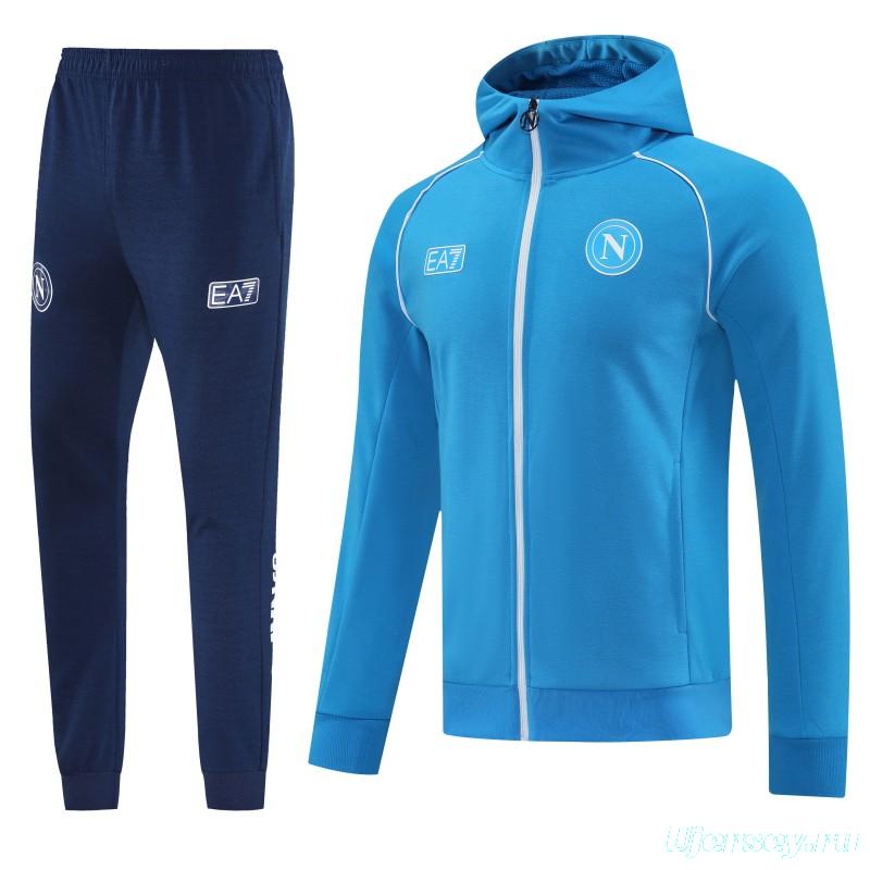 25/26  Napoli Sky Blue  Full zipper Jacket Tracksuit+ long pants