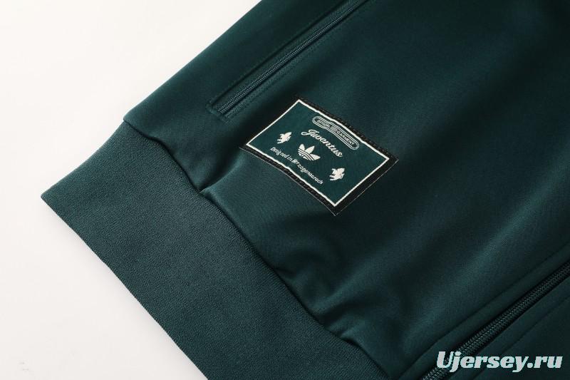 25/26  Juventus Retro Dark Green  Full zipper Jacket Tracksuit+ long pants