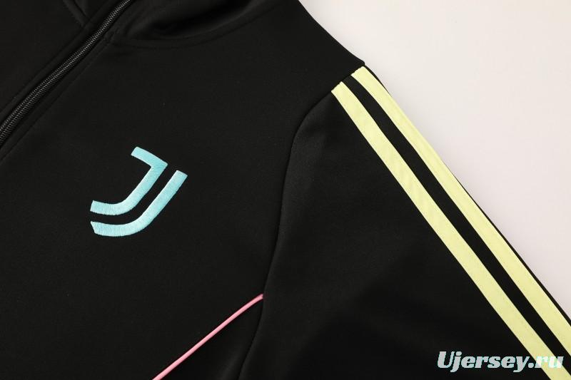 25/26  Juventus Black  Full zipper Jacket Tracksuit+ long pants