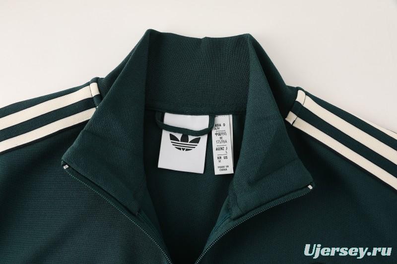 25/26  Juventus Retro Dark Green  Full zipper Jacket Tracksuit+ long pants