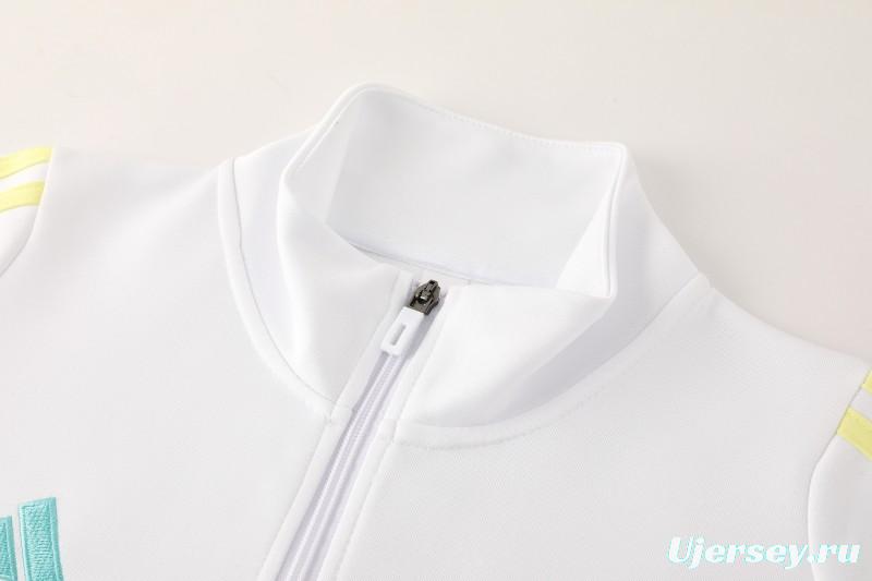 25/26  Juventus White  Full zipper Jacket Tracksuit+ long pants