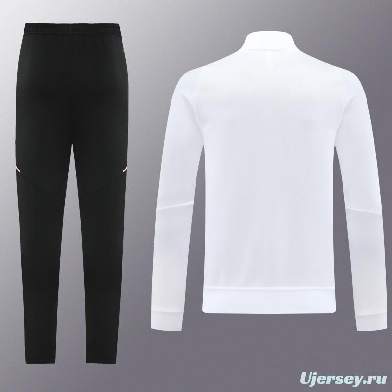 25/26  Juventus White  Full zipper Jacket Tracksuit+ long pants