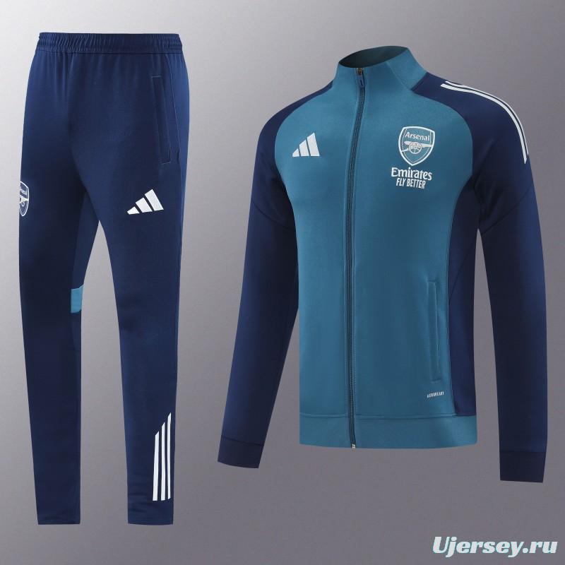 25/26 Arsenal  Navy Blue  Full zipper Jacket Tracksuit+ long pants