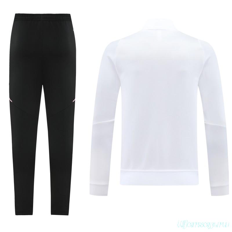 25/26  Juventus White  Full zipper Jacket Tracksuit+ long pants