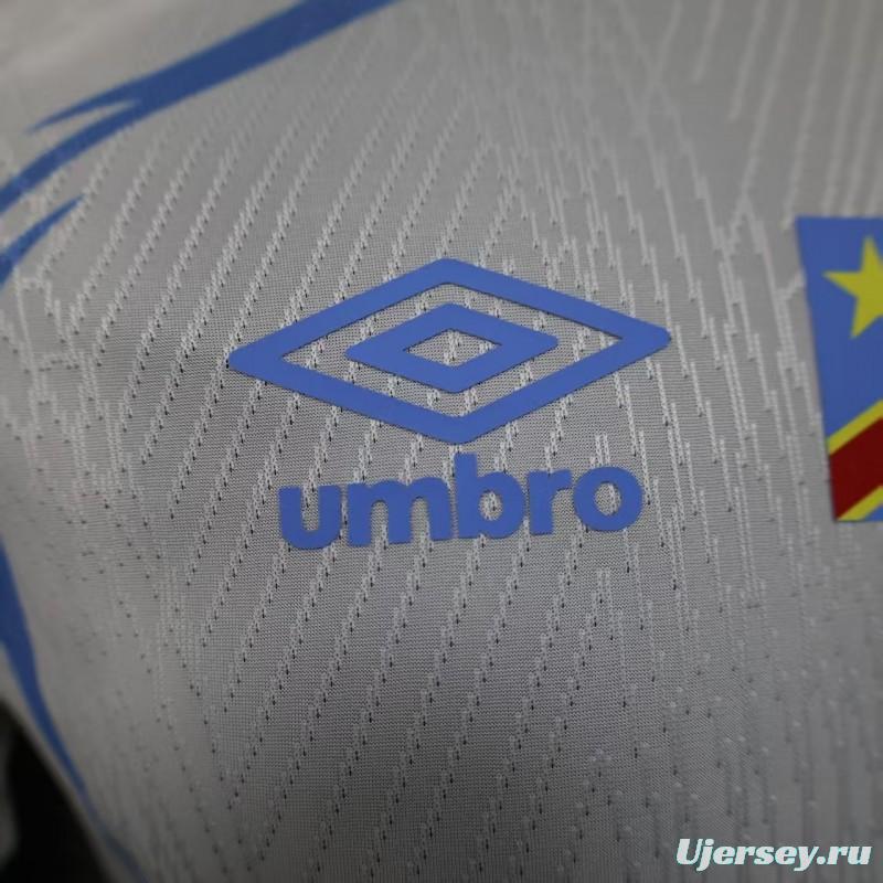 Player Version 2026 DR Congo Third White Blue Geometric Jersey