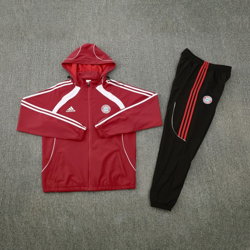 25/26  Bayern Munich Red Full zipper Jacket Tracksuit+ long pants