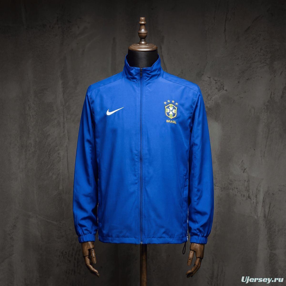 1998 Vintage Style Brazil Blue Jacket Windbreaker