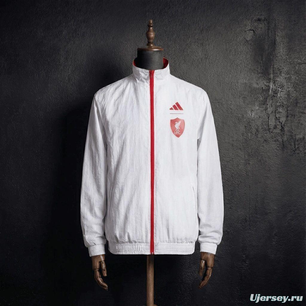 2026 Liverpool Red And White Reversible Full Zipper Jacket