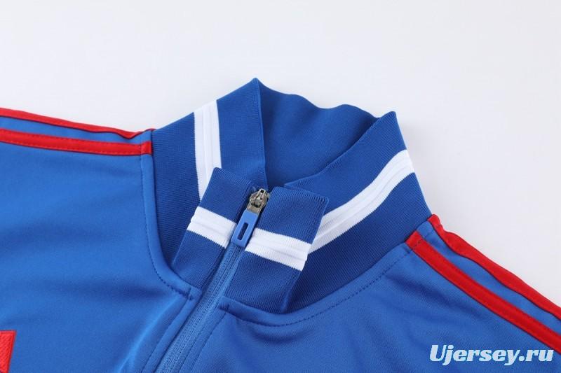 2026 Adidas Blue Full Zipper Jacket + Black Long Pants