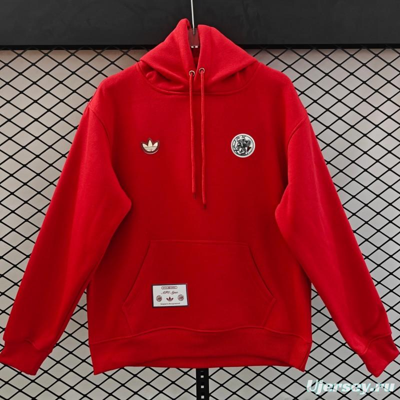 25/26 Ajax Embroidered Logo Hoodie 9 Colors