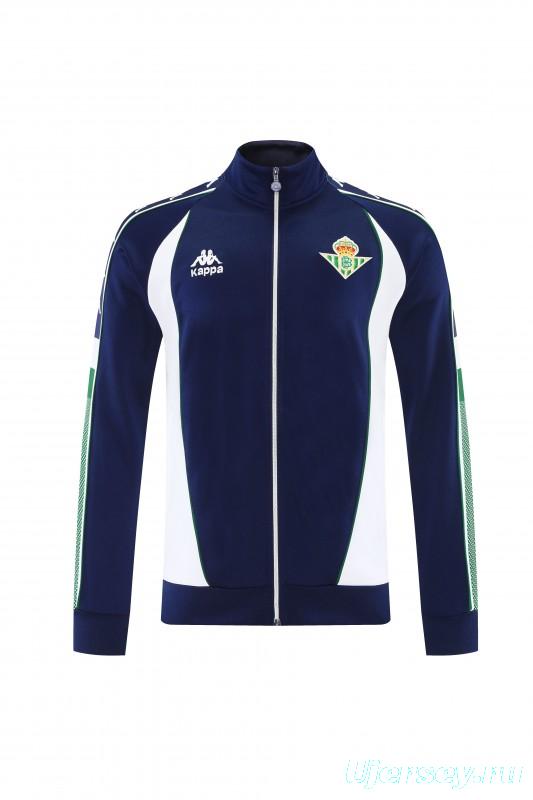 26/27 Real Betis x Kappa Navy Blue  Full Zipper Jacket Tracksuit + Long Pants