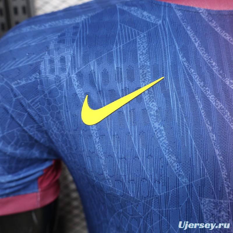 Player Version 25/26 FC Barcelona Blue & Burgundy with Geometric Gradient Pattern Jersey