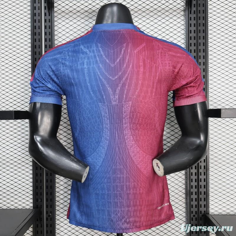 Player Version 25/26 FC Barcelona Blue & Burgundy with Geometric Gradient Pattern Jersey