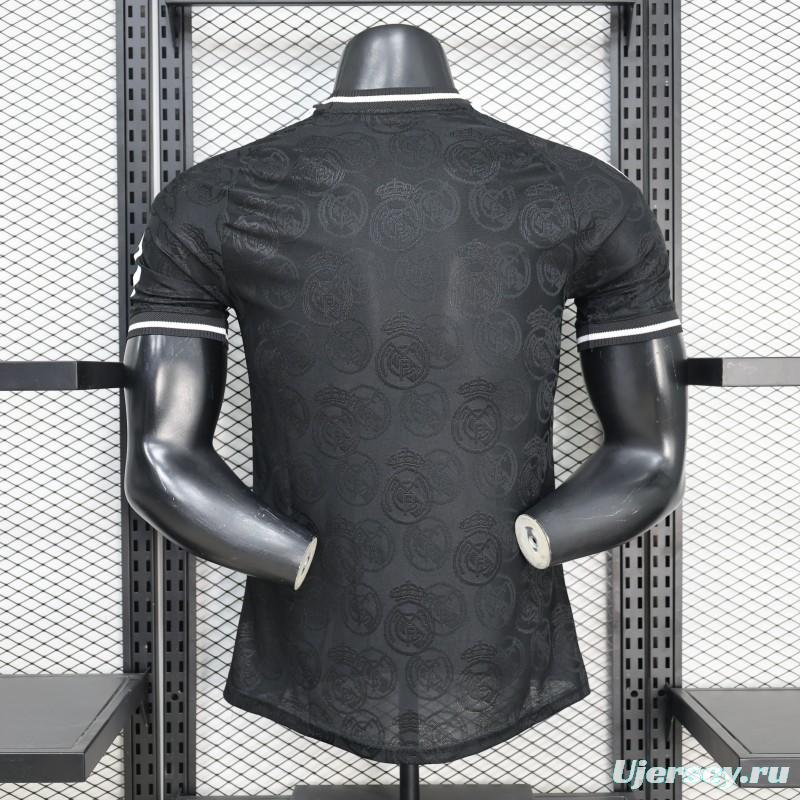 25/26 Player Version Real Madrid Black with Subtle Crest Pattern Jersey