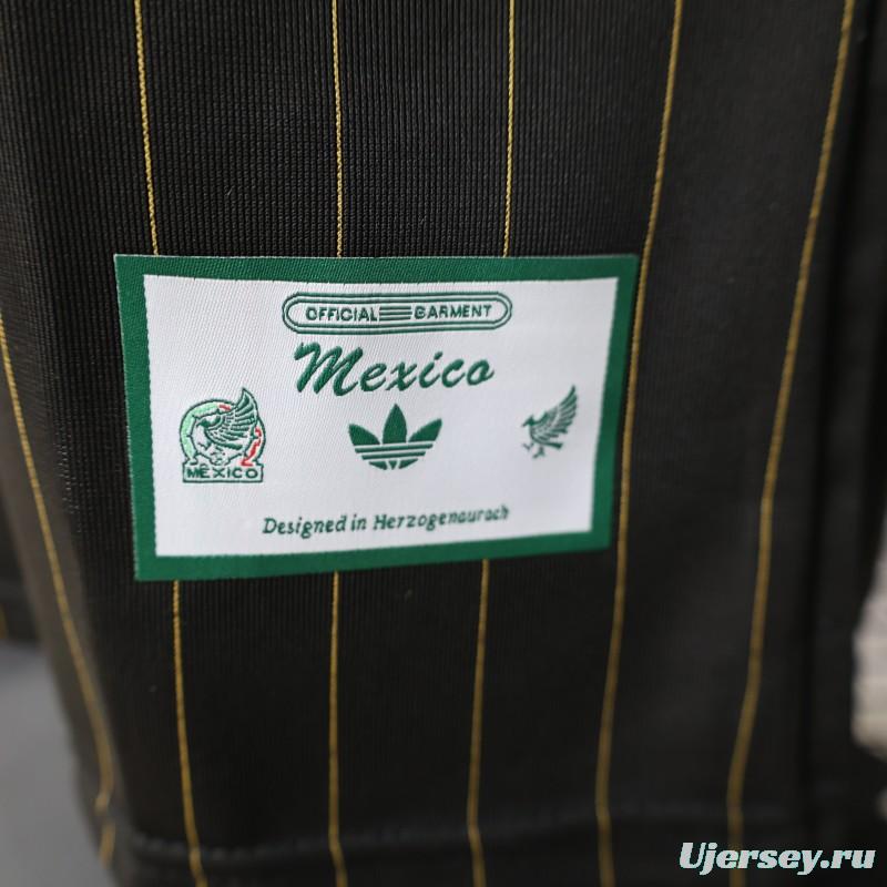2026 Player Version Mexico Black with Gold Pinstripes Jersey