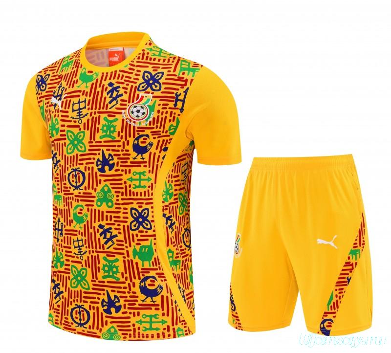 26/27 Ghana Yellow Short Sleeve+Soccer Shorts