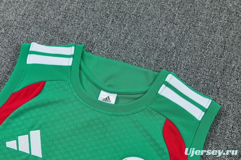 26/27  Algeria Green Sleeveless Training Vest +Shorts Set