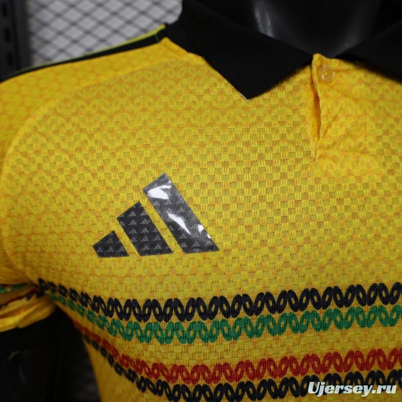 Player Version 2027 Jamaica Home Yellow with Reggae Stripe Jersey