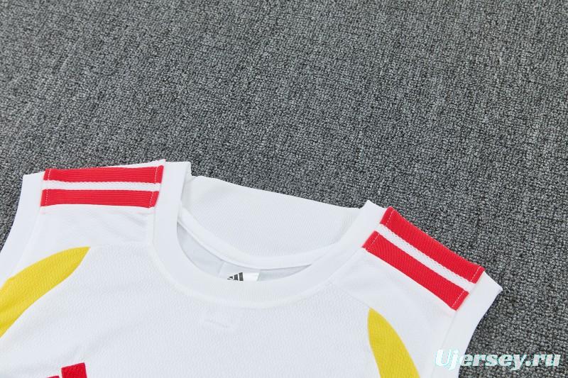 26/27 Colombia White Sleeveless Training Vest +Navy Blue Shorts Set