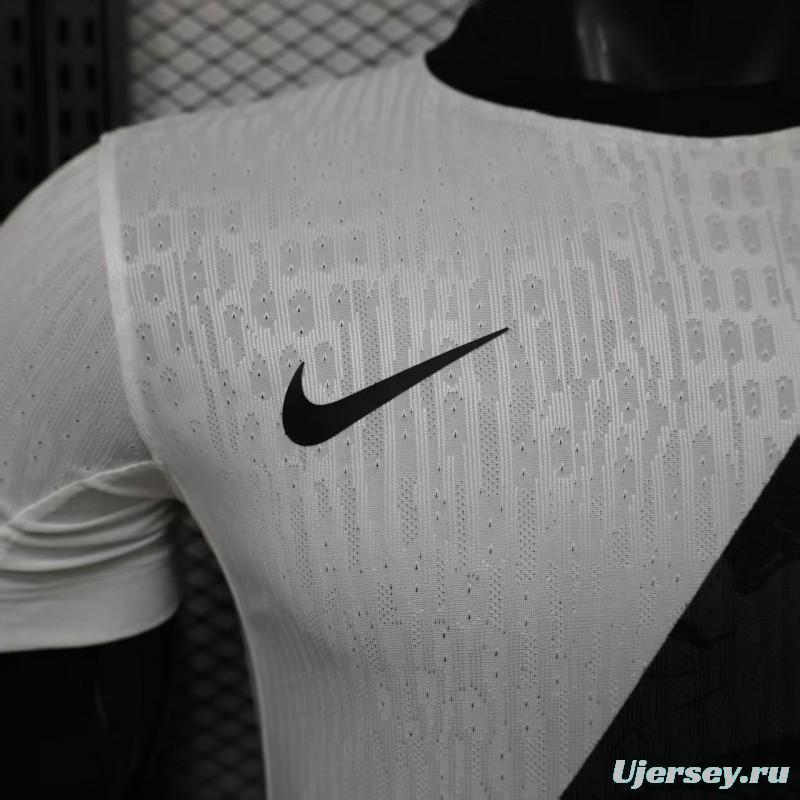 Player Version 26/27 Vasco da Gama Away White with Black Diagonal Sash Jersey