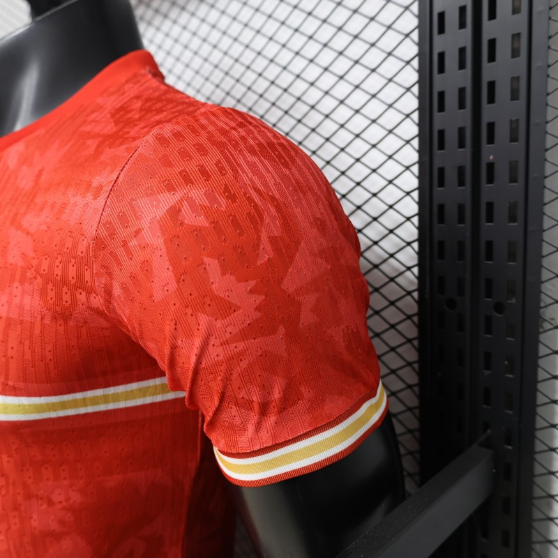 Player Version 2026 England Away Red with Gold Lion  Special Edition Jersey
