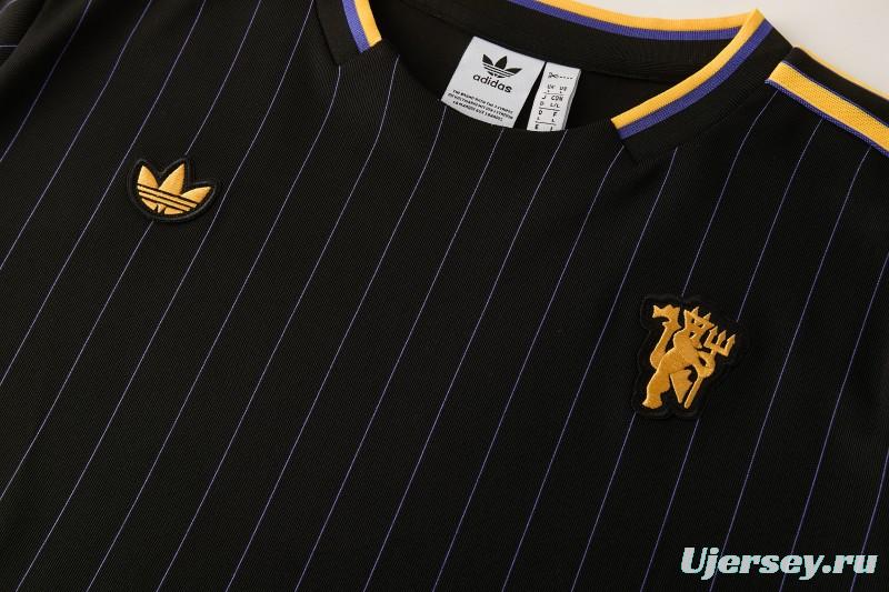 26/27  Manchester United Black Short Sleeve+Soccer Shorts