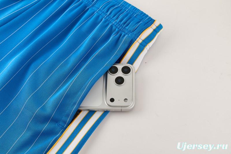 26/27 Real Madrid  Blue Pinstripe  Short Sleeve+Soccer Shorts