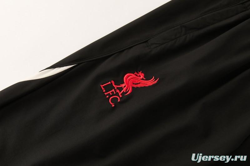 26/27 Liverpool Cream Full Zipper Hooded Jacket Tracksuit + Black Long Pants